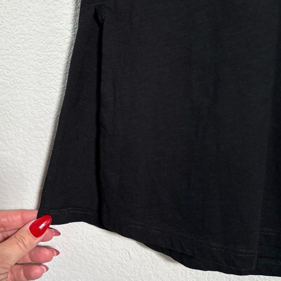 EILEEN FISHER L Slubby Organic Cotton Wide-Leg Sleep Pant in Black Pajama Pants - Picture 5 of 13